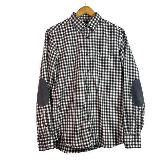 Massimo Dutti Tessuto Italiano Plaid Speckled Long Sleeve Button Down Size S - Picture 1 of 11